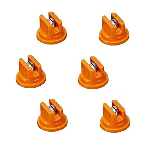 Pack of 6 - TeeJet Even Flat Spray Tips Orange 80° Polymer w/SS Insert 0.10 GPM @ 40 PSI Farmer Bob's Parts TP8001EVS
