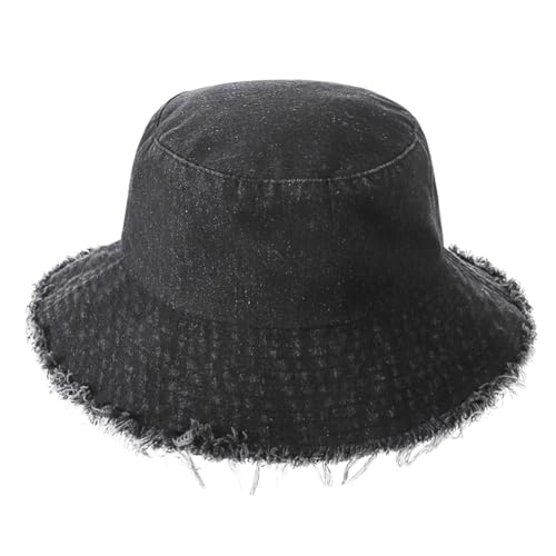 Women Denim Bucket Girl Vintage Tassel Fisherman Hat Wide Brim Sun Hat Korean Fashion Summer Bucket for Beach Travel Outdoor4