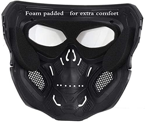 Miniatura 7 de NC PJ - Casco táctico rápido y máscara ajustable de Airsoft, máscara de cara completa, adecuada para paintball, Halloween, juegos de rol, fiestas de