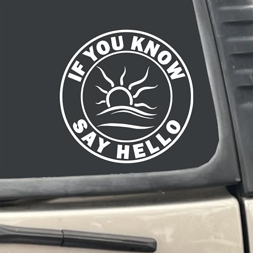 If You Know Say Hello Naturist Symbol 5' Round Decal for Car, Truck, RV, Boat, Laptop, etc