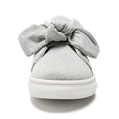 Funkymonkey Girls Sneakers Lightweight Cute Bowknot Casual Walking Shoes For Toddler/Little Kids (7 Toddler, Lt Grey) #TOP2