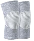 MENTALAF Wohlx Bambus Kompressionsbandage - 2.0 Bambusfaser kniebandage, Sport Kniestütze mit 3D Kompression, Reduzieren Knieschmerzen, Steifheit und Schwellungen (Grau,L)