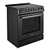 COSMO COS-ERD304K-BK 30 in. Stellar Collection 5.0 cu. ft. Electric Range with 4 Burner Glass Cooktop and Convection Oven in Matte Black