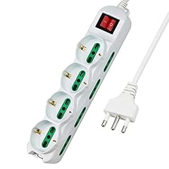 Extrastar Multipresa 12 Posti 4 polivalenti (schuko 10/16A) 8 bivalenti 10/16A, Colore bianco, Cavo 1.5 m - Spina 16A