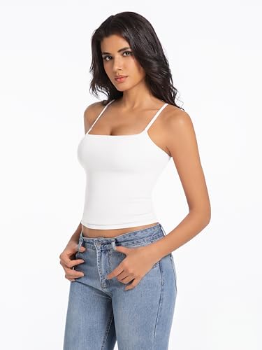 Camisole Tops for Women Sleeveless Adjustable Spaghetti Strap Tank Tops Y2K Basic Shirts2