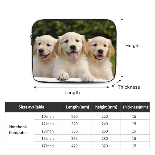 Funda para portátil 17 pulgadas con diseño Golden Retriever miniatura 4