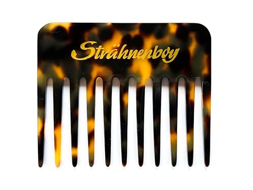 Strähnenboy Edição TOKYO pente para caracóis feito à mão, 9 cm, 11 dentes, pente afro, dentado grosso (9 tok)