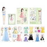 Kleiderpuppen Aus Papier – 5,51 X 3,94 Zoll Magnetische Anziehpuppen, Magnetische Kostümausschnitte, Rollenspiel-Kleidung Für Prinzessinnen Aus Papier | Bunte Ankleidepuppe, Kreatives Weihnachtsgesche