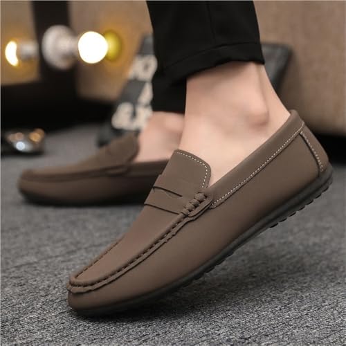 Mens Loafers Shoe Round Toe Vegan Leather Loafer Shoe Flexible Lightweight Anti-Slip Walking Slip On2