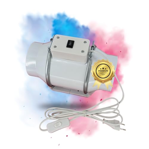 TronicXL Turboventilator Axial Rohrventilator regelbar mit Ein Ausschalter und Kabel 100mm leise Rohrlüfter Abluftventilator Abluft Zuluft Grow Lüfter Ventilator für Homebox Growbox Growschrank