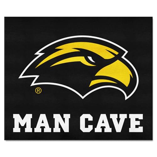 FANMATS 17323 Southern Miss Golden Eagles Man Cave Tailgater Rug - 5ft. x 6ft. Sports Fan Area Rug, Home Decor Rug and Tailgating Mat