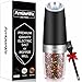 Gravity Electric Pepper Grinder or Salt Grinder Mill - Battery Operated Automatic Pepper Mill with White Light,Adjustable Coarseness,One Handed Operation,Cleaning Brush, Black by AmuseWit