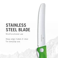 Victorinox Swiss Classic, Profi Tomaten- und Tafelmesser, Extra Scharfe Klinge, Wellenschliff, 11 cm, Rostfreier Stahl, grün – Ansicht 3