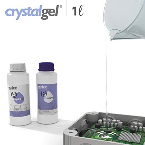 Crystalgel 1-Liter-Kit, transparentes Zweikomponenten-Silikon-Gel-Kristall-Füllungen, Isolierdichtungen Boxen Ablagerungskästen, Paket 2 Flaschen 500 ml + Karaffe