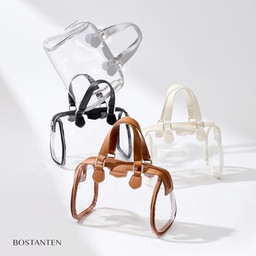 BOSTANTEN Clear Bag for Stadium Events, Small Clear Crossbody Purse with Top Handle for Concerts, Sports, Brown by BOSTANTEN - Used condition - Image 6