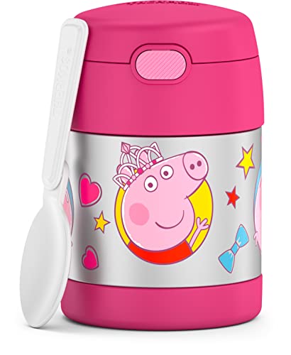 Image of THERMOS FUNTAINER Insulated Food Jar, 10 Ounce, Kid Friendly Food Jar with Foldable Spoon, Peppa Pig