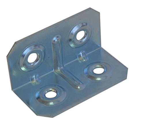 100 PZ Di PIASTRINA QUADRA ZINCATA PIEGATA CM.4X2X2