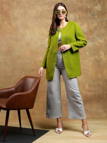 Image of KOTTY Womens Cotton Blend Standard Length Elegant Style Coat - Classic Style with Modern Detailing