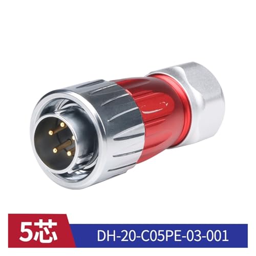 Conector de aviación DH-20 de 5 pines macho para panel con sistema industrial blindado 4