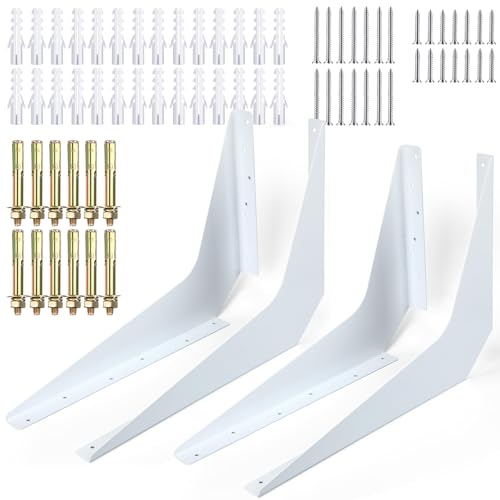 Blulu 4 Pack Heavy Duty Countertop Brackets, 15" X 21", White