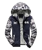 Haiba NO.11 - Abrigo de invierno para hombre y mujer, de anime, con cremallera, color azul, talla XXL