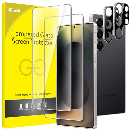 JETech Schutzfolie für Samsung Galaxy S25 Ultra 5G mit Kameraschutz Gehärtete Glas Displayschutz Fingerabdruck ID Kompatibel HD Klar 2 Stück Jeweils
