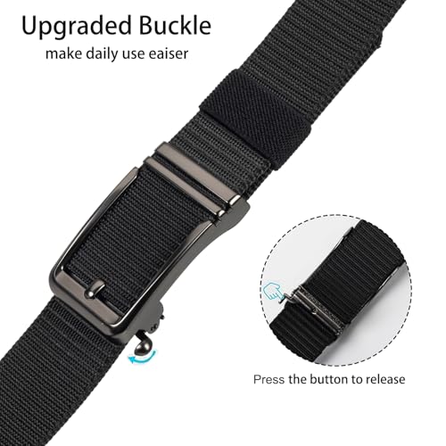 Ratchet Tactical Belt for Men - Nylon Web Work Belt with Auto Slide Buckle for Outdoor Hunting Hiking3