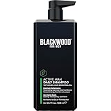BLACKWOOD FOR MEN Active Man Daily Shampoo - Thickening & Clarifying Shampoo for Normal to Oily Hair or Scalp - Fights Hair Loss - Natural Vegan Formula - Sulfate Free with Ginseng & Aloe Vera (17oz)