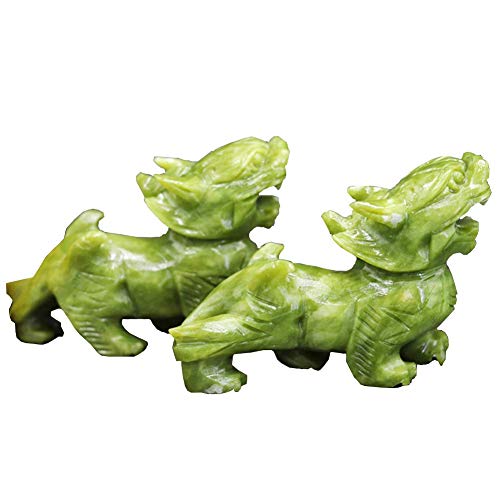 Sculpture Pi Yao en jade vert pour attirer la richesse et la bonne chance