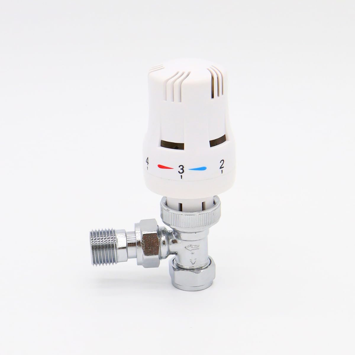 Plumb Bliss Angled Thermostatic Radiator Valve 15mm x 1/2″