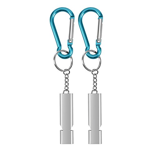 Michael Josh 2PCS Emergency Survival Whistle Kit with Lanyards for Outdoor(Silver) - Thumbnail 4