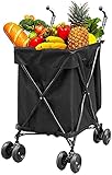 ★ [Multifunción] -La rueda giratoria delantera se puede mover 360 grados, empujar y girar fácilmente. También puede usar un carrito sin bolsa para transportar cajas grandes, agua u otros objetos pesados. Llevar todo lo que necesita ya no es un problema.