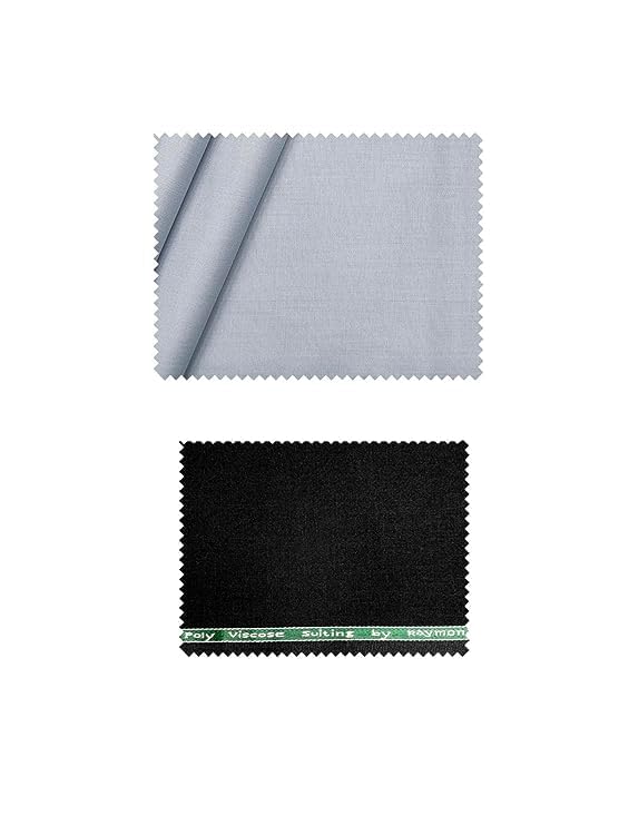 Trouser- Shirt Fabric Combo Box (Multicolour, Unstitched, All Weather Fabric) (BLACK PANT+GREY SHIRT)-image-46