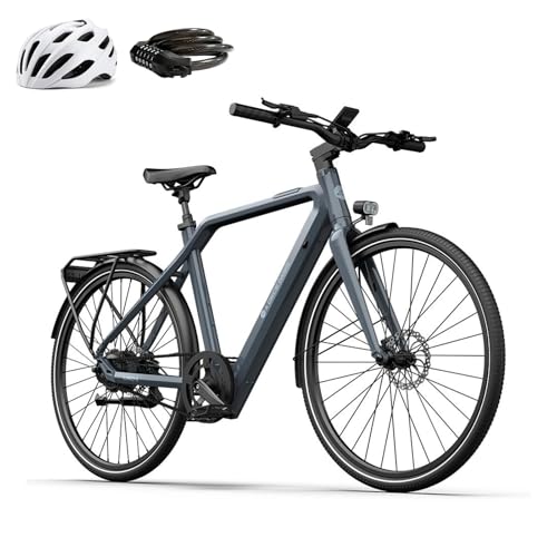 Ado Air30pro/Ultra Bicicleta Electrica, Ebike Urbana 28', Frenos de Disco Hidráulicos, App Inteligente, Batería Extraíble, 100 km, LCD, Casco, Cerradura de Combinación (Air 30 Pro (2speed), Grey)