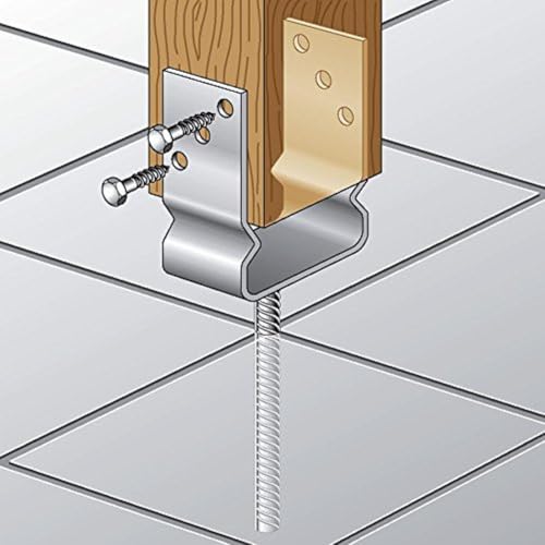 Image of U-Shaped Post Stirrups with Extra-Long Concrete Anchor Riffler Tool Steel Galvanised Opening Width lichte Breite: 91 mm
