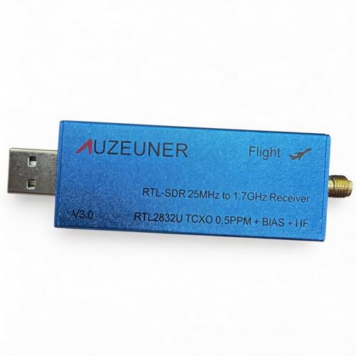 RTL-SDR RTL2832U R820T 1PPM TCXO HF BiasT SMA Software Defined Radio 25MHZ TO1760MHZ (Blue)