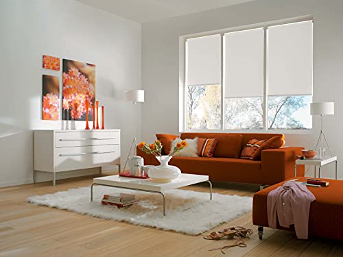 Store enrouleur électrique blanc polyester 120x180 contre éblouissement - 2