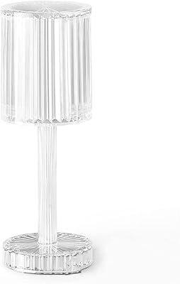 テーブルランプ、クリスタルテーブルランプ 導いたモダンなベッドサイドランプ雰囲気中のナイトスタンドランプ寝室の装飾的な創造的な装飾品リビングルームデスクライト 電気スタンド (Color : Clear)