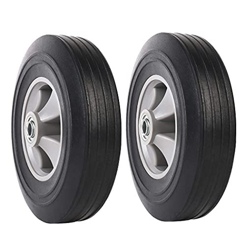 (2-Pack) AR-PRO 10''x2'' Flat Free Solid Rubber Replacement Tires (4.10/3.50-4