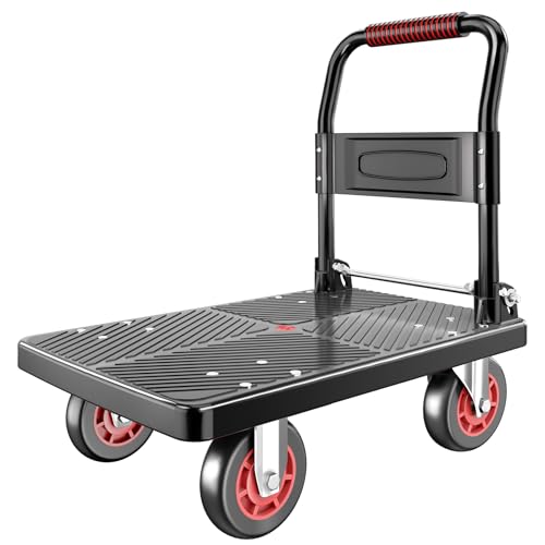TIDY PALM Upgraded Foldable Push Cart Dolly | 800 lbs.