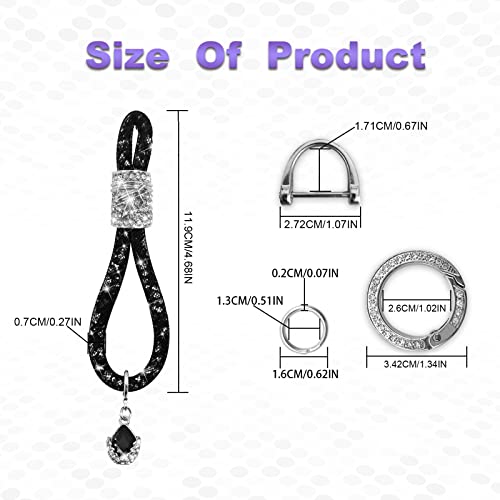 Crystal Car Keychain For Women, Keychain Accessories With Bling Rhinestones, Universal Fashionable Car Key Chain Car Key Decorations (Black) #TOP1