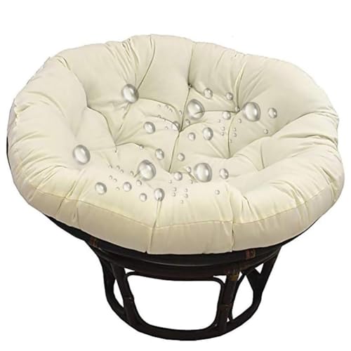 GYCS Papasan Cojines Redondos para Silla Cojín para Silla De Huevo Almohada Redonda Cojín para Asiento Acolchado Papasan Columpio De Ratán Columpio De Mimbre Extraíble Y Lavable,Offwhite,50X50