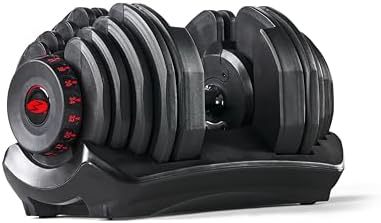 Bowflex SelectTech 1090i, Mancuerna Ajustable (Unidad), Adultos Unisex, Rojo, Negro, Gris, Talla Única