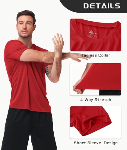 Image of 3 Pack Mens Swim Shirt Workout Shirts UPF 50+ Short Sleeve Rash Guard Fast Dry Sun Protection Lightweight Water Shirt