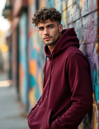 Image of Glowic Men's Hoodie | Oversized Stylish Sweatshirt for Winter Wear | Trendy Casual Hoodie for Men | Perfect for Gym, Travel, Streetwear Fashion