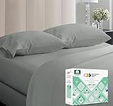5-Star Hotel 600 Thread Count Best Bed Sheets, 100% Cotton Sheets Set for Queen Bed, Smoother Than Egyptian Cotton Claims, 4 Pc Set with Deep Pockets (Dark Grey)