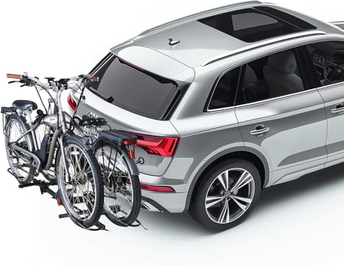 Image of Young Electric Bike Rack for Car - Hitch Mount Ebike Rack 200 lbs Capacity E-Bike Carrier for Cars Trucks SUVs Minivans RV with 2'' Receiver, Foldable Bike Racks for Up to 5'' Fat Tire Bicycle