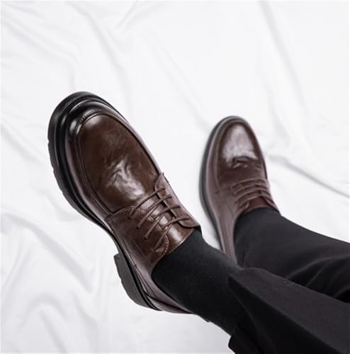 Platform Oxford Dress Classic Lace Up Shoes Lug Sole Heightening Soft Bottom Casual Anti-Slip Block Heel Business Modern Work Wedding Shoes2