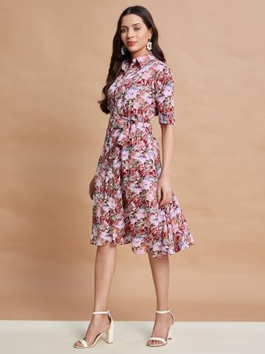 Image of Selvia Western Crepe Printed One Piece Fit & Flare