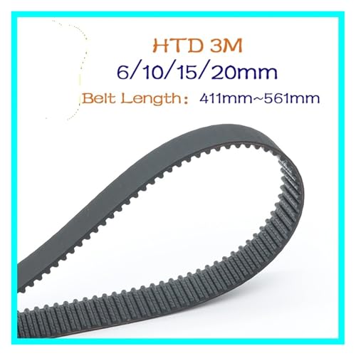 Courroie synchrone HTD 3M de 489mm et largeur 10mm en caoutchouc à boucle fermée